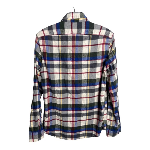 J.Crew Flannel Shirt Men's S Multicolored Cotton Plaid 2 Pocket Long Sleeve - Picture 2 of 9